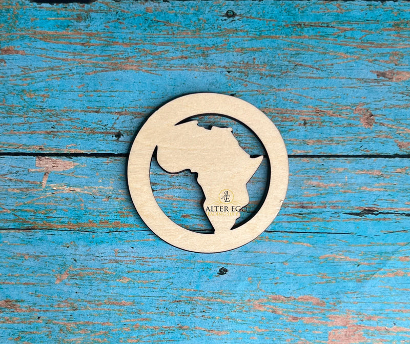 Africa Circle Wood Earring Blanks | 1 pair or 5 pair | BULK | With or without holes | Unfinished Wood Laser Cutout | Circle Round Dangle Earring Jewelry Blanks Shape