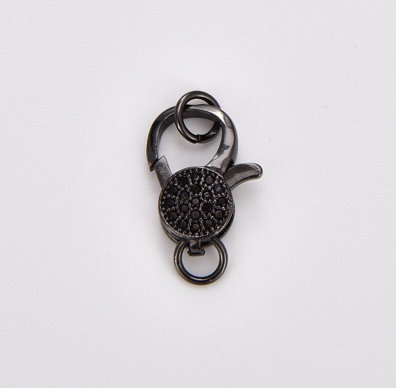 12x25mm CZ Micro Pave Clasp | Gold Filled Lobster Clasp | Silver Lobster Clasp | Black Lobster Clasp | Micro Pave CZ Lobster Claw Clasps | Clasp for jewelry making | One Clasp