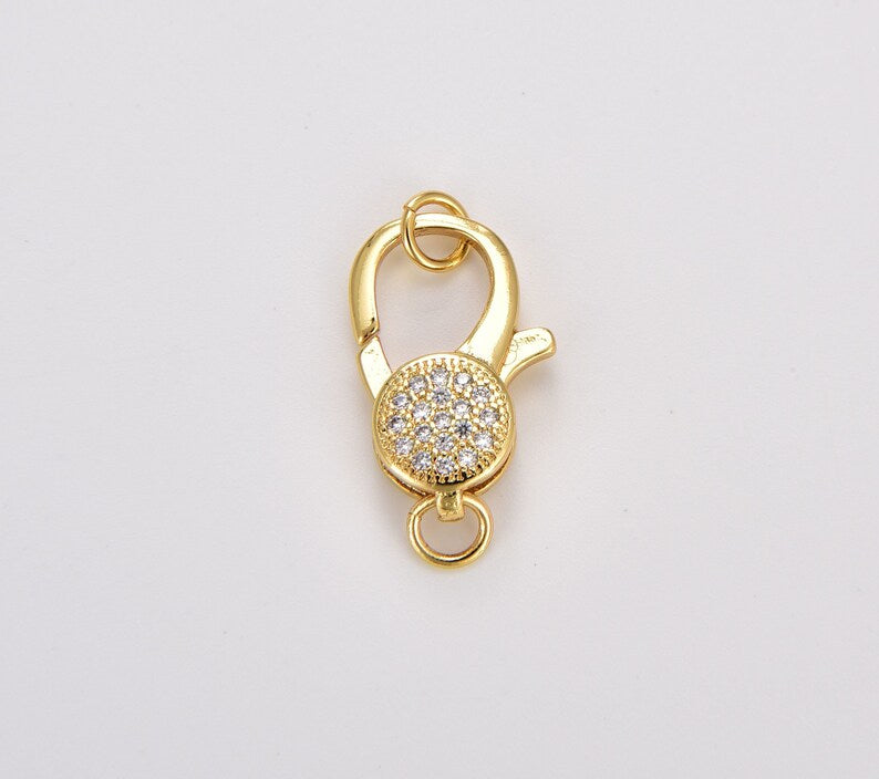 12x25mm CZ Micro Pave Clasp | Gold Filled Lobster Clasp | Silver Lobster Clasp | Black Lobster Clasp | Micro Pave CZ Lobster Claw Clasps | Clasp for jewelry making | One Clasp