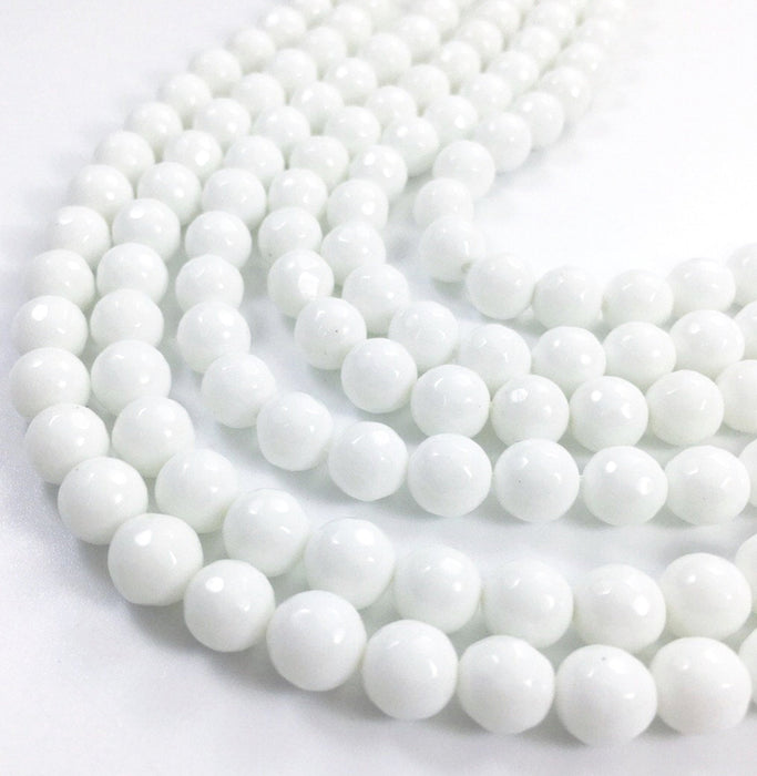 12mm Faceted White Agate | White Agate | DIT Jewelry Designs | 32 Beads per strand