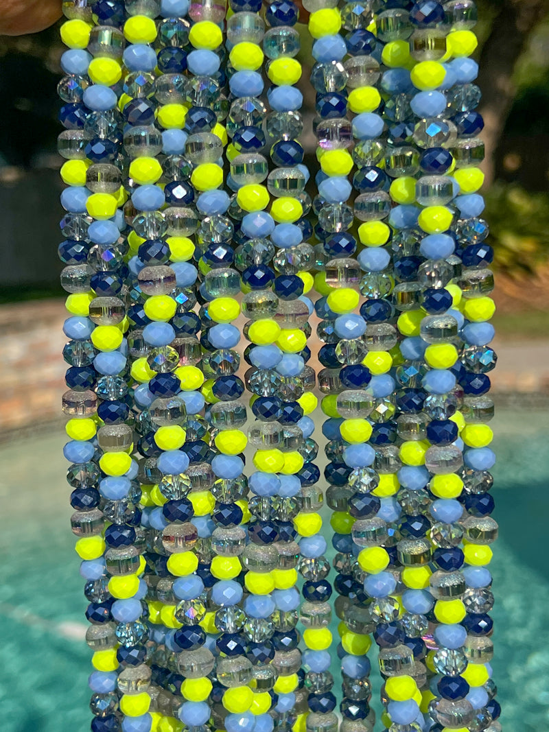 6x8mm Multicolor Faceted Glass Rondelle Beads | Faceted Glass | Multicolor | DIY Jewelry Designs | 15 inch Strands | 62 Pcs