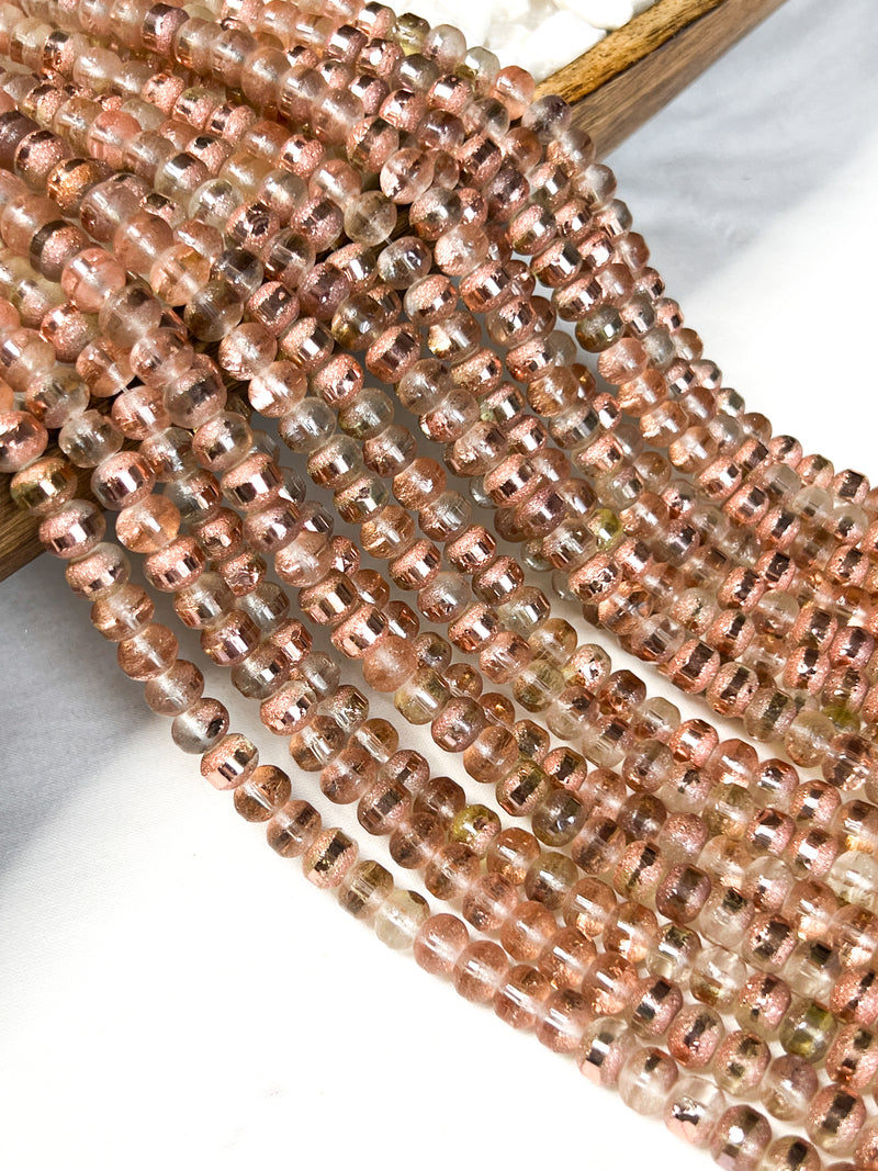 8mm Frosted Striped Beads | 17 Different Colors of 8mm Frosted Striped Glass Beads | DIY Jewelry Making | 15" Strand |56 Beads per Strand