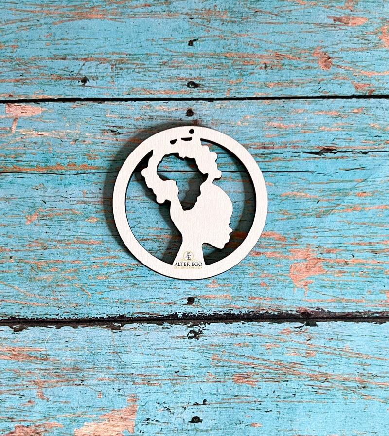 Natural Hair Africa Circles Wood Earring Blanks #1 | 1 pair or 5 pair | BULK | With or without holes | Unfinished Wood Laser Cutout | Dangle Earring Jewelry Blanks Shape
