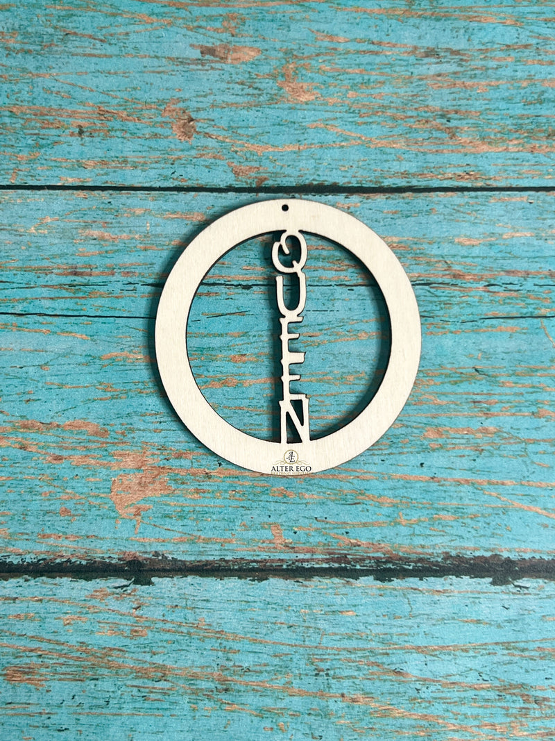 Queen Circles Wood Earring Blanks | 1 pair or 5 pair | BULK | With or without holes | Unfinished Wood Laser Cutout | Dangle Earring Jewelry Blanks Shape