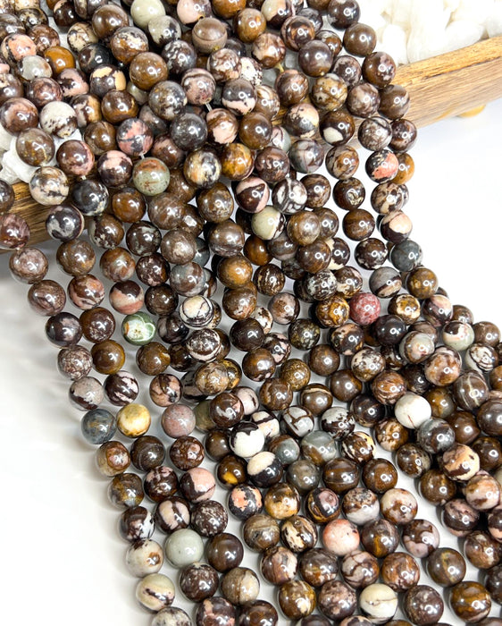 10mm Smooth Brown Australian Outback Jasper | Australian Outback Jasper Beads (Gorgeous Banded Matrix) | Healing Energy | DIY Jewelry Making | 15" strand