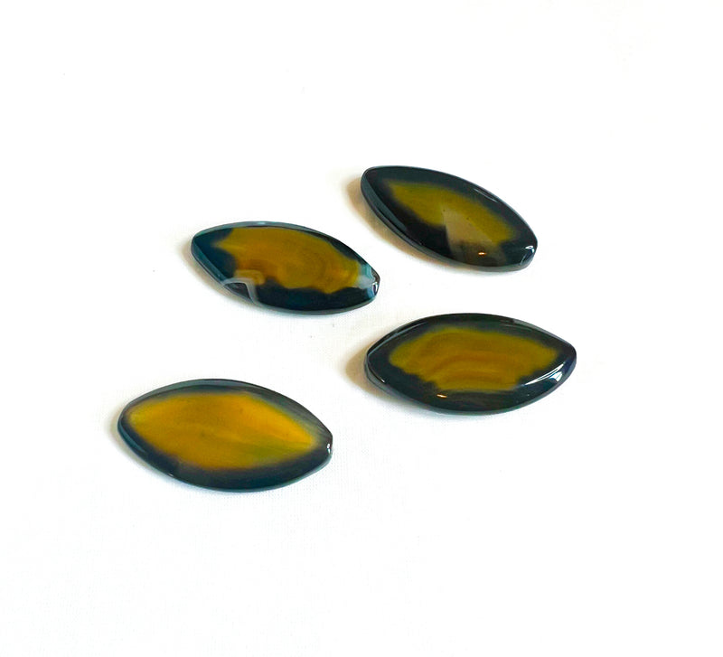 9x50mm Black and Yellow Agate Centerpieces Beads | Agate Beads | DIY Jewelry Designs | 1 Piece