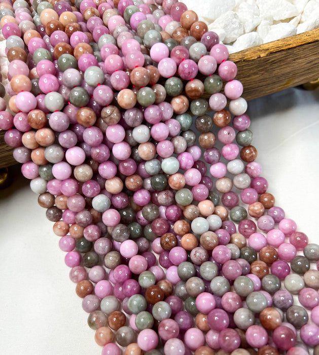 8mm Natural Optimized Rainbow Alxa Stone Gemstone Beads | Multicolor Natural Gemstone Beads | DIY Jewelry Designs | 48 beads per strand