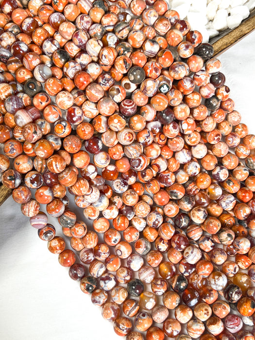 12mm Smooth Fire Agate | Peach Fire Agate | Round Stone Beads | Natural Stone Beads for Jewelry Making | 15" Strand 34 Beads per Strand