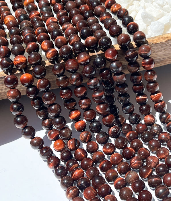 10mm Smooth Red Tigers Eye Gemstone Beads | 10mm | Healing Beads | DIY Jewelry Designs