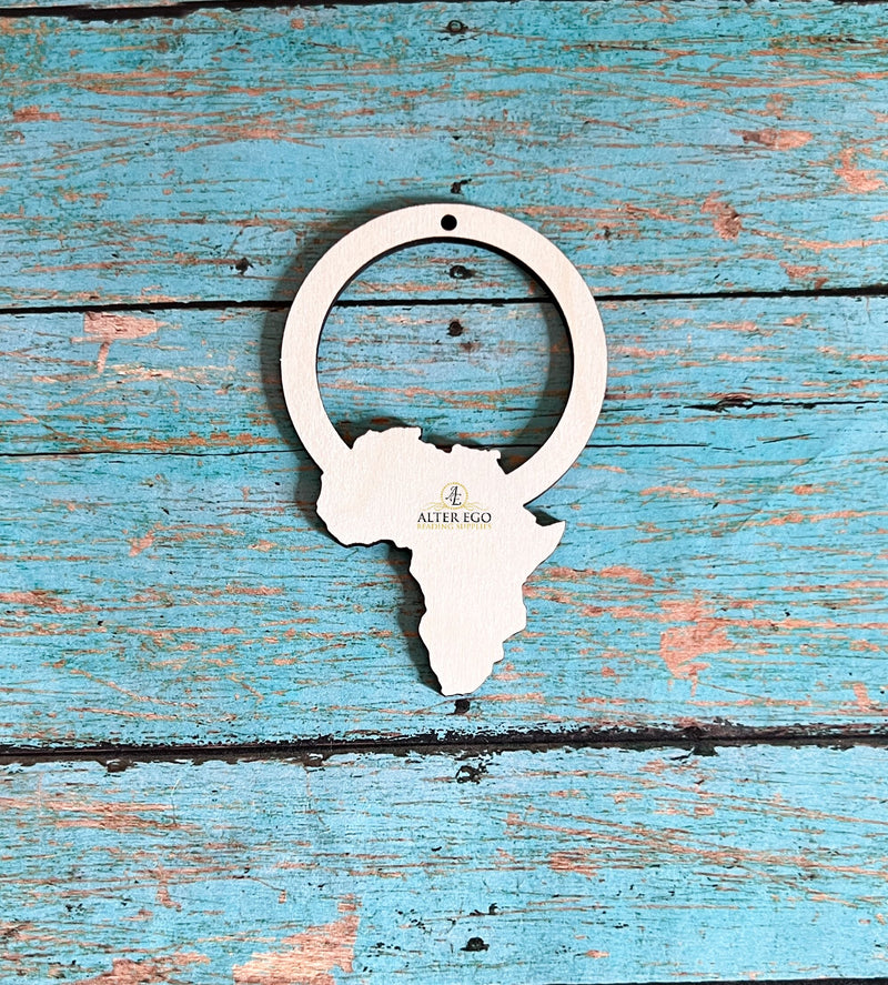 Circle with Hanging Africa Wood Earring Blanks | 1 pair or 5 pair | BULK | With or without holes | Unfinished Wood Laser Cutout | Dangle Earring Jewelry Blanks Shape