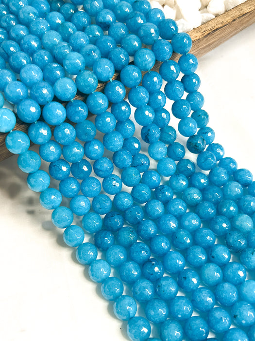 12mm Faceted Jade | Faceted Turquoise Jade | Faceted Jade Gemstone Beads | DIY Bracelets |15.5" Strand Approx. 31 Beads per strand