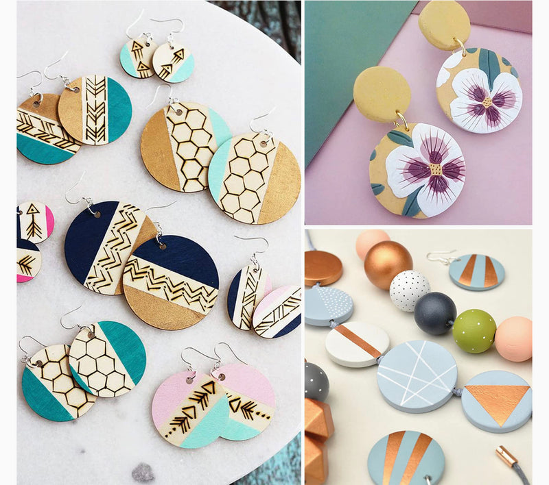 Solid Wood Circles | 1 pair or 5 pair | BULK | With or without holes | Unfinished Wood Laser Cutout | Dangle Earring Jewelry Blanks Shape