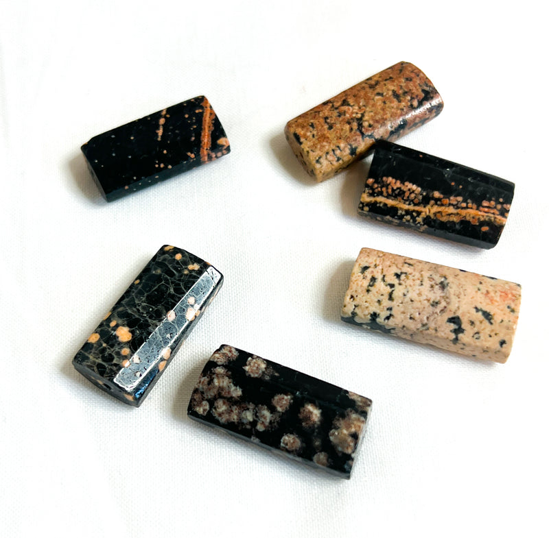 8x30mm Leopard Skin Jasper Focal Beads | Jasper | Chakra Bead | DIY Jewelry Designs