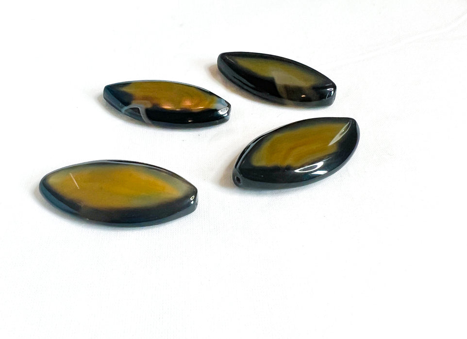 9x50mm Black and Yellow Agate Centerpieces Beads | Agate Beads | DIY Jewelry Designs | 1 Piece