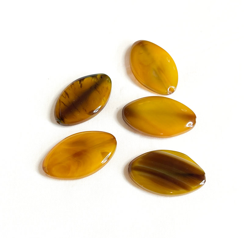 8x38mm Golden Yellow and Brown Banded Agate Centerpieces Beads | Agate Beads | DIY Jewelry Designs | 1 Piece