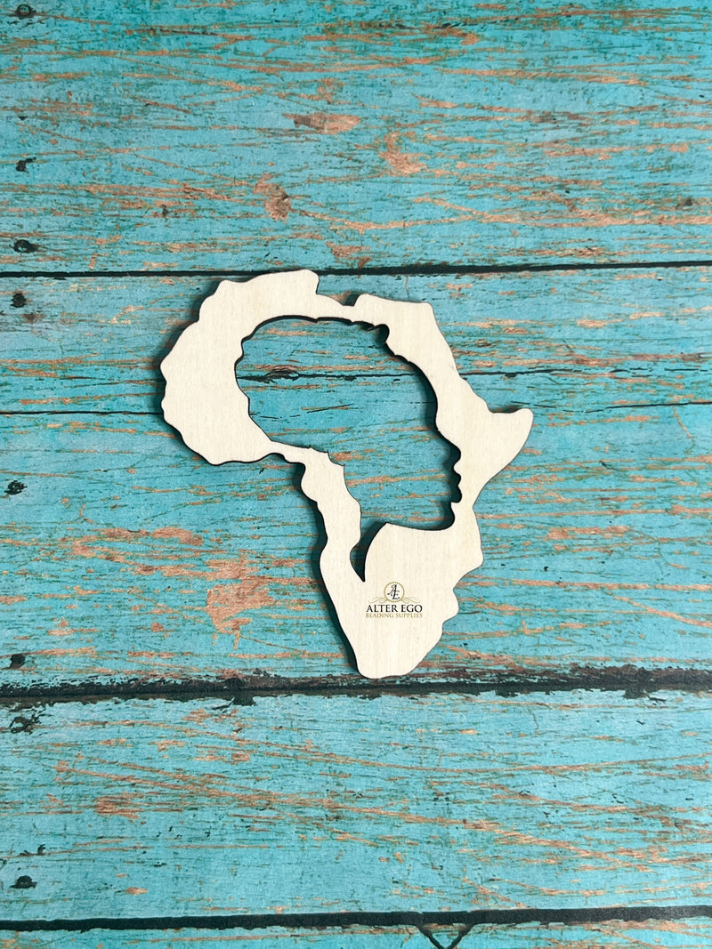 Hollow Lady Africa | 1 pair or 5 pair | BULK | With or without holes | Unfinished Wood Laser Cutout | Dangle Earring Jewelry Blanks Shape