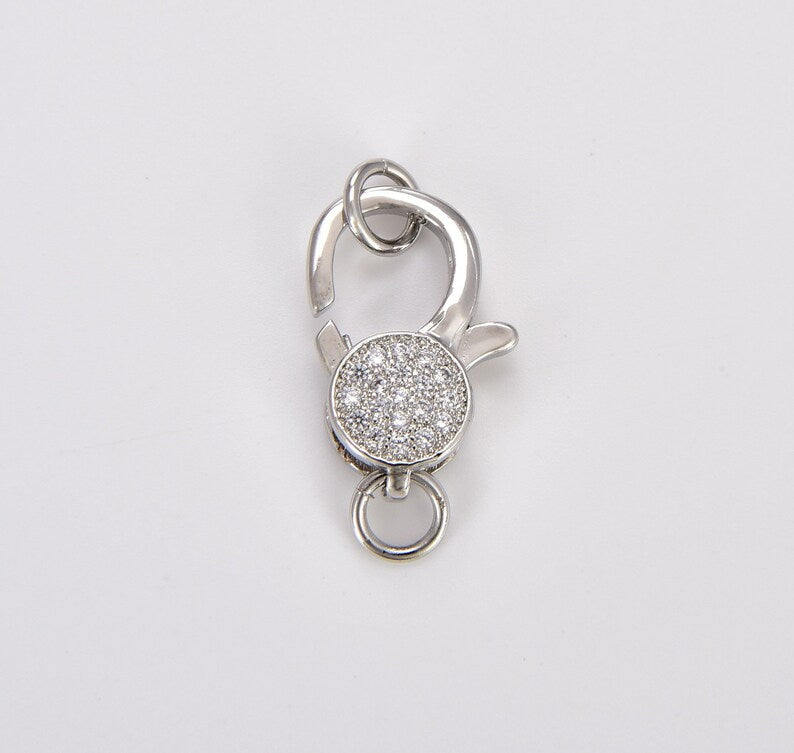 12x25mm CZ Micro Pave Clasp | Gold Filled Lobster Clasp | Silver Lobster Clasp | Black Lobster Clasp | Micro Pave CZ Lobster Claw Clasps | Clasp for jewelry making | One Clasp