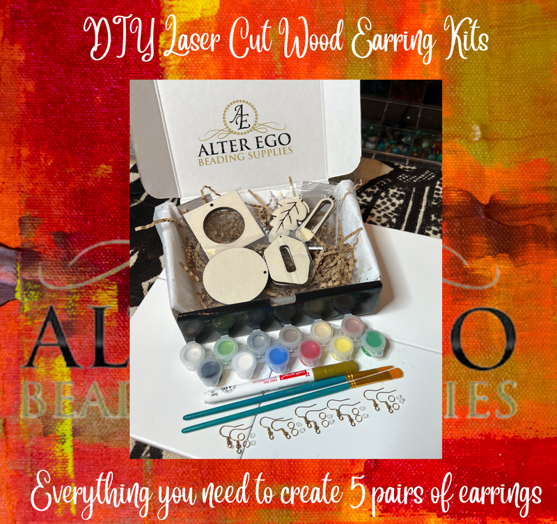 DIY Laser Wood Cut Earring Design Kit | Earring Kits | 55 Piece Earring Kits | DIY Jewelry Designs | Make 5 Pairs!  | Handmade Earrings