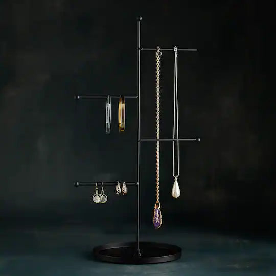 Black 4 Rung Jewelry Display Stand