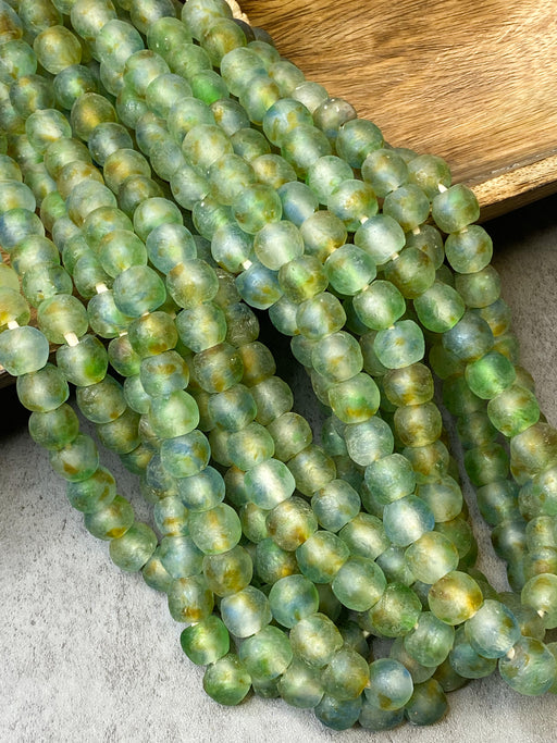 30 Jumbo Aqua Recycled Glass Beads: Cultured Sea Glass Beads Boho Glas –  Hallstrom Home