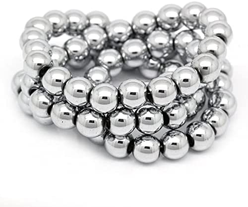 10mm Smooth Hematite Gemstone Beads | Round Natural Gemstone Beads | Round Spacer Loose Stone Beads for Jewelry Making 15.5" 1 Strand 36 Beads