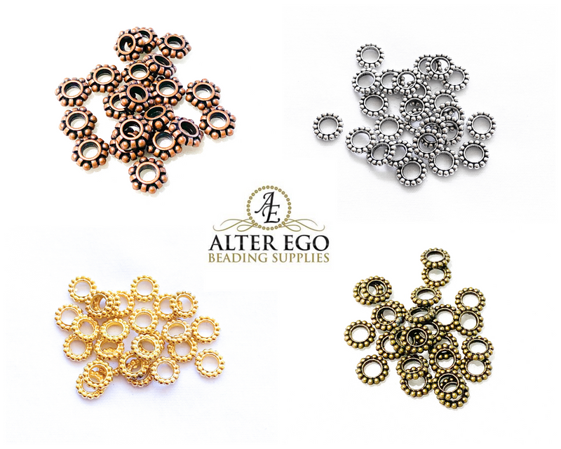 Large Hole Daisy Spacer Daisy Spacer Beads | Daisy Spacers | Daisy Beads | Large Hole Spacer | 40pcs