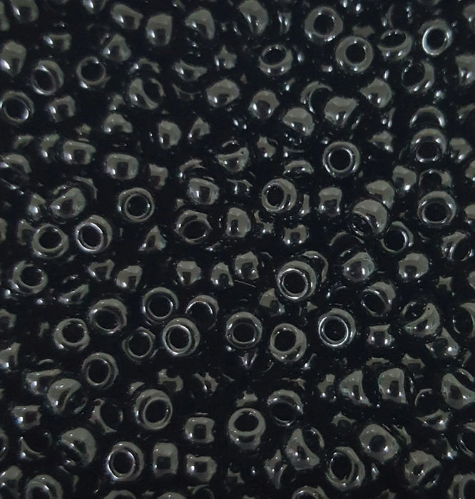 Miyuki #6 Rocaille (Round) - Opaque Black Seed Beads