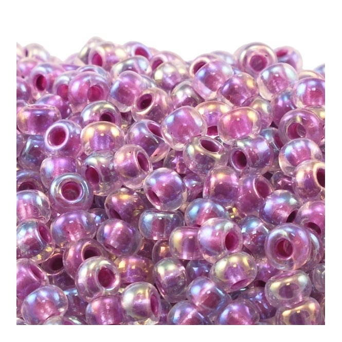 Miyuki #6 Rocaille (Round) - Raspberry Lined AB Seed Beads