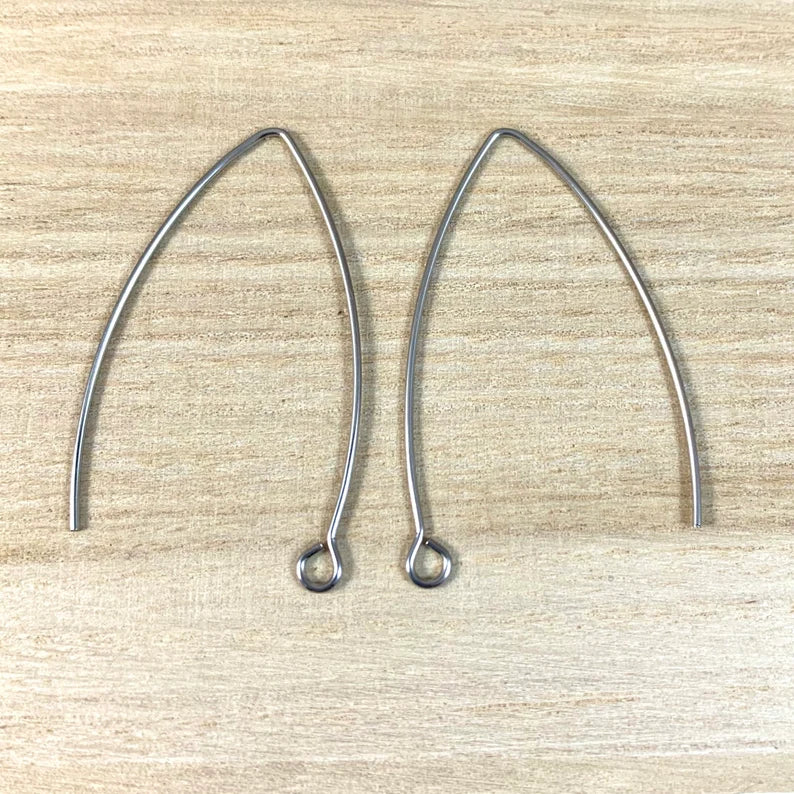 25x15.5mm Stainless Steel Marquise V Wire Earrings
