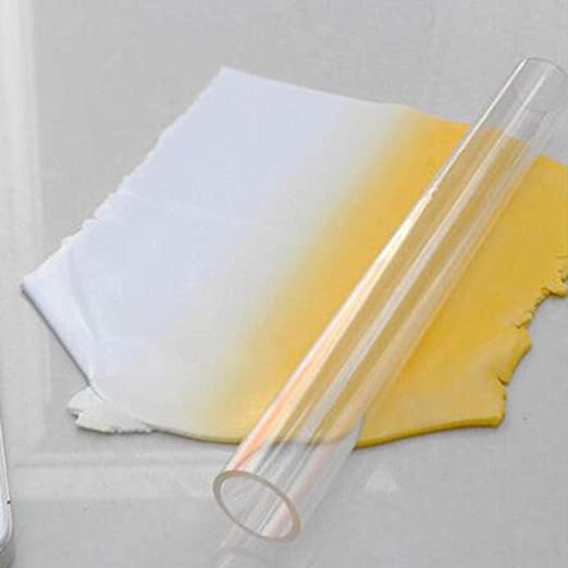 Hollow Clear Acrylic Rolling Pin | Clay Rolling Pins | Round Acrylic Rolling Stick for DIY Art Craft Shaping | Smoothing | Sculpting | 7.3 inches