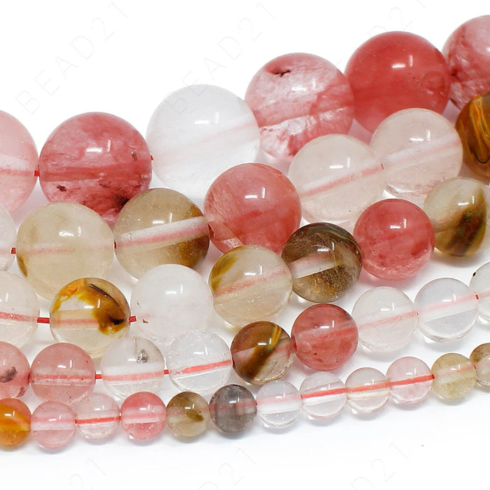 Natural  Cherry Volcano Quartz Gemstone Beads | Energy Crystal Healing Beads | Gemstone for Jewelry Making | 6mm and 10mm | DIY Jewelry Making