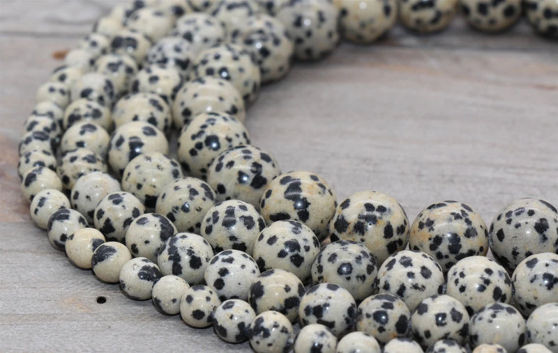 Natural Dalmatian Jasper Stone Gemstone Beads | Energy Healing Beads | DIY Jewelry | Bracelet and Necklace making | 15" Strand
