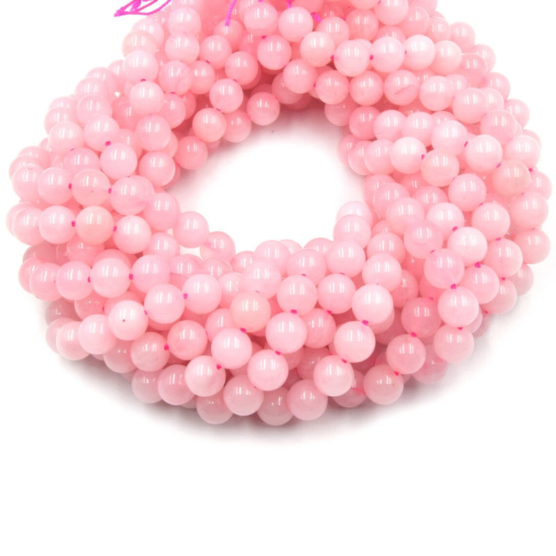 Natural Rose Quartz Beads | Smooth Round Gemstone Beads | For Jewelry Making |DIY Jewelry Designs