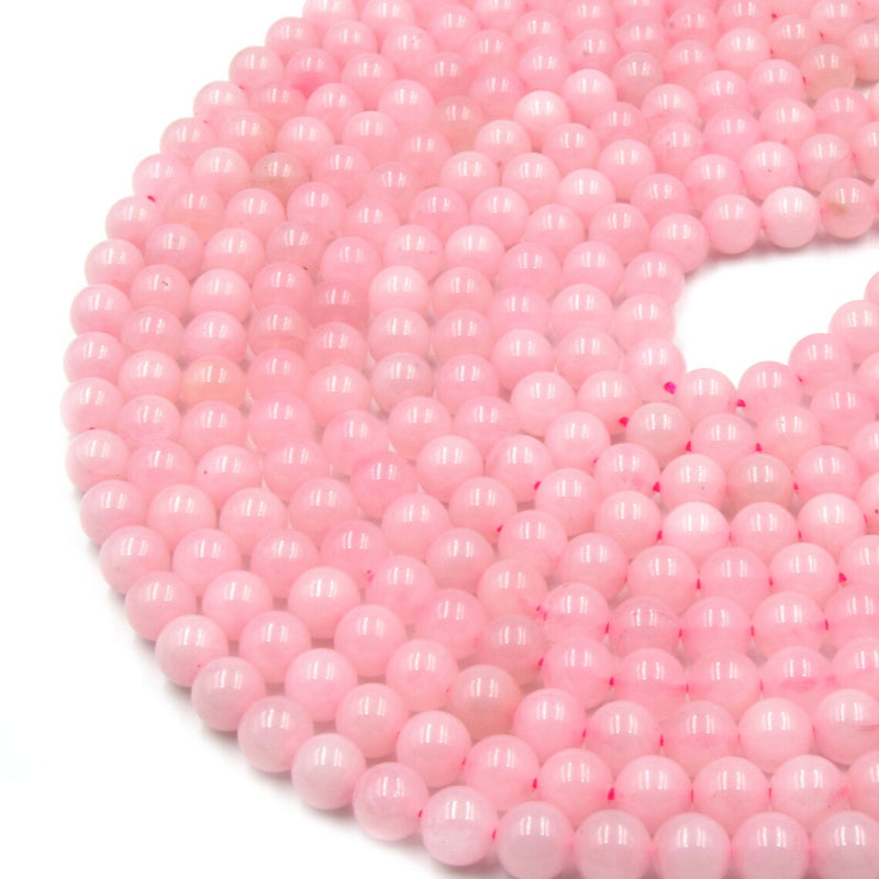 Natural Rose Quartz Beads | Smooth Round Gemstone Beads | For Jewelry Making |DIY Jewelry Designs
