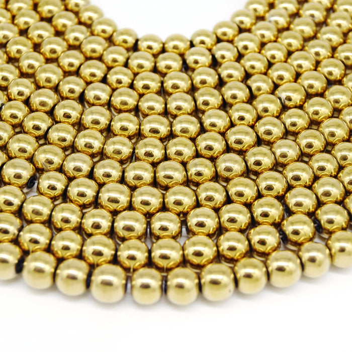10mm Smooth Hematite Gemstone Beads | Round Natural Gemstone Beads | Round Spacer Loose Stone Beads for Jewelry Making 15.5" 1 Strand 36 Beads