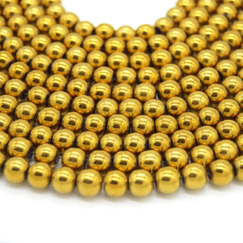 10mm Smooth Hematite Gemstone Beads | Round Natural Gemstone Beads | Round Spacer Loose Stone Beads for Jewelry Making 15.5" 1 Strand 36 Beads