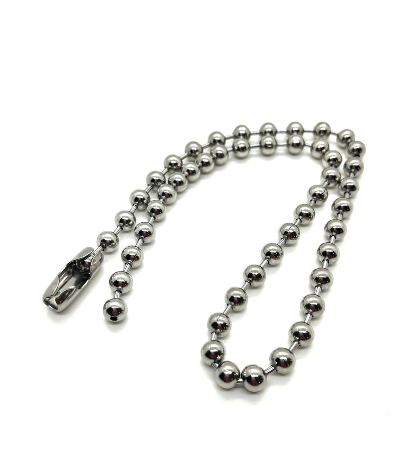 6mm Stainless Steel Ball Chain with Connector | Stainless Steel Bead Chain & Matching Connector Pack | Long Adjustable Metal Ball Chains with Connectors | Jewelry Findings (6mm Bead)