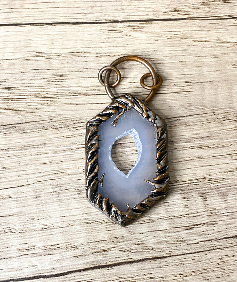 Copper Soldered Agate Pendants