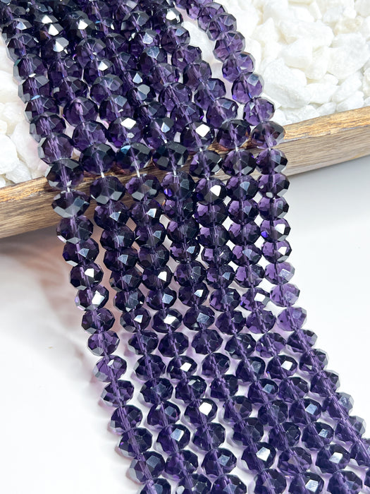 9x12mm Faceted  Purple Crystals