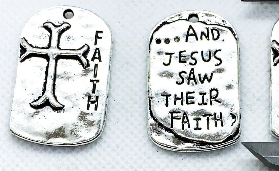 Silver “Faith” Tag Charms