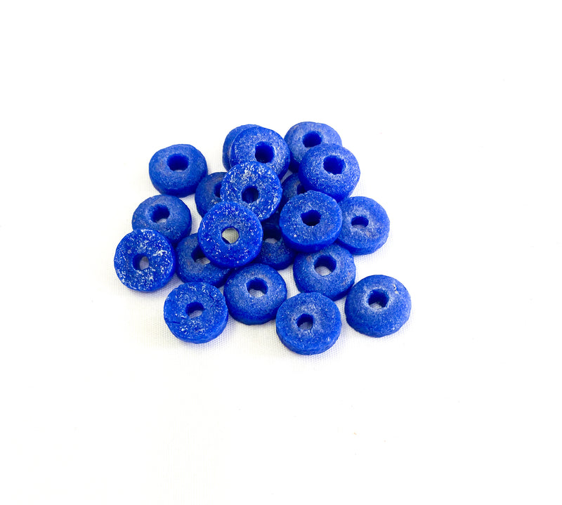 14mm African Glass Spacer Disc Beads | Krobo glass spacer beads | Multiple colors | DIY Jewelry Designs | 10 pieces