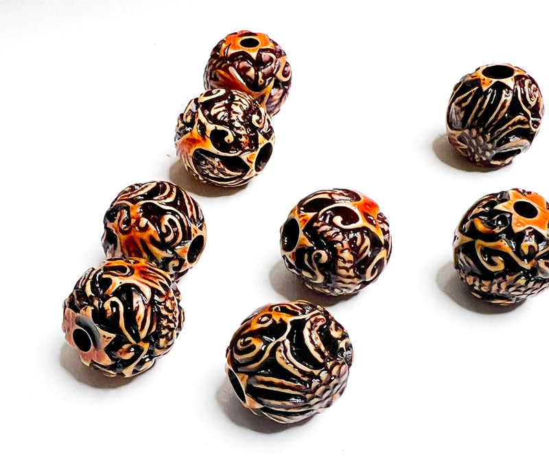14mm Carved Bone Beads