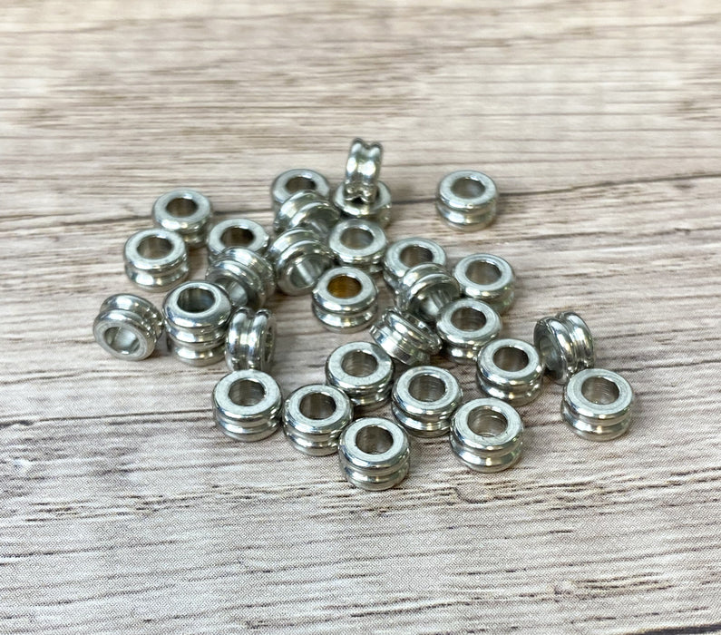 6mm Stainless Steel Double Ring Spacer Beads