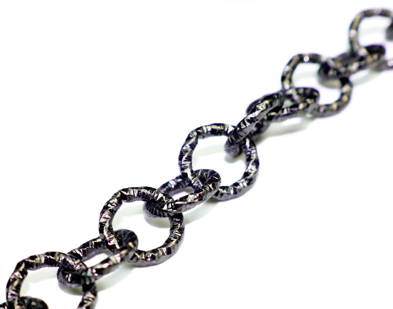 9x6mm Textured Gunmetal Round Chain