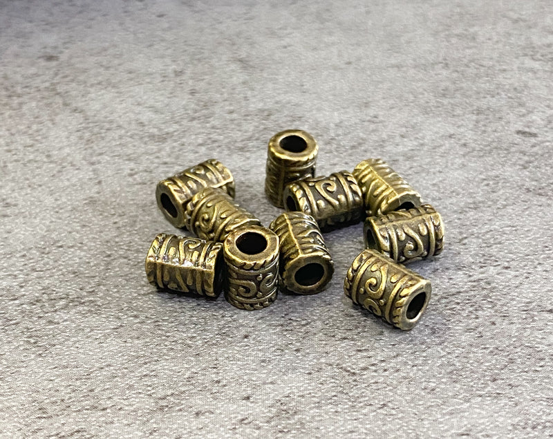6x9mm Antique Bronze Flower Barrel Spacers