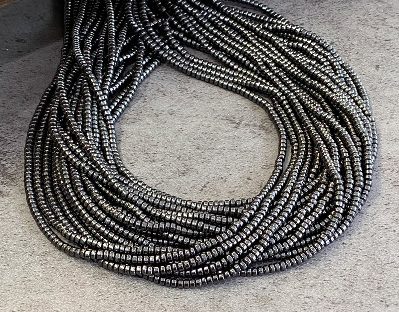 2x3mm Smooth Hematite Rondelles | Hematite Beads | Healing Properties | DIY Jewelry Designs