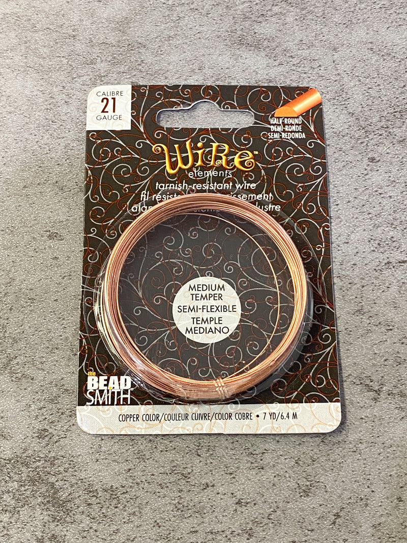 21 Gauge Half Round Copper Wire