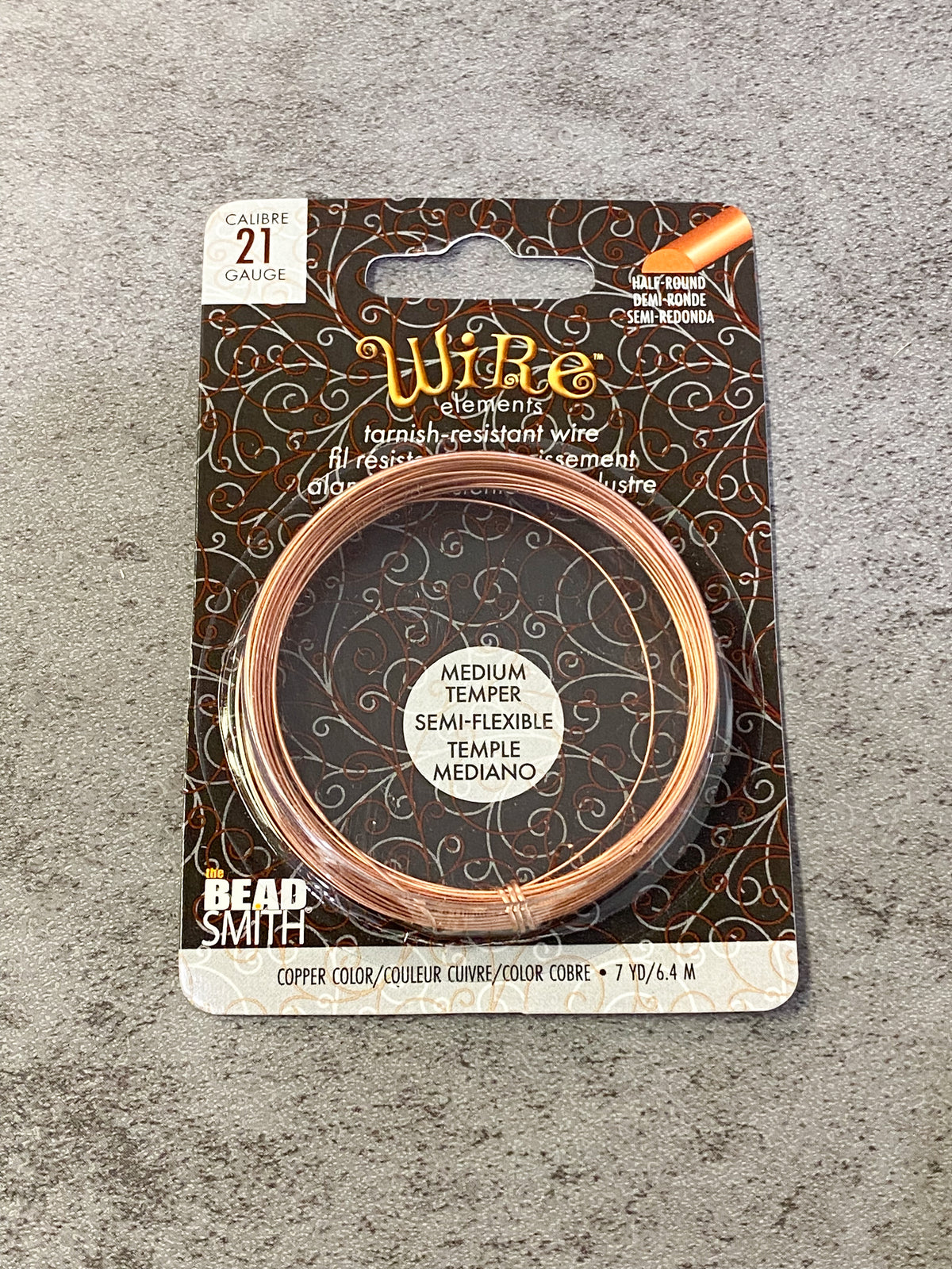 21 Gauge Half Round Copper Wire — Alter Ego Beading Supplies