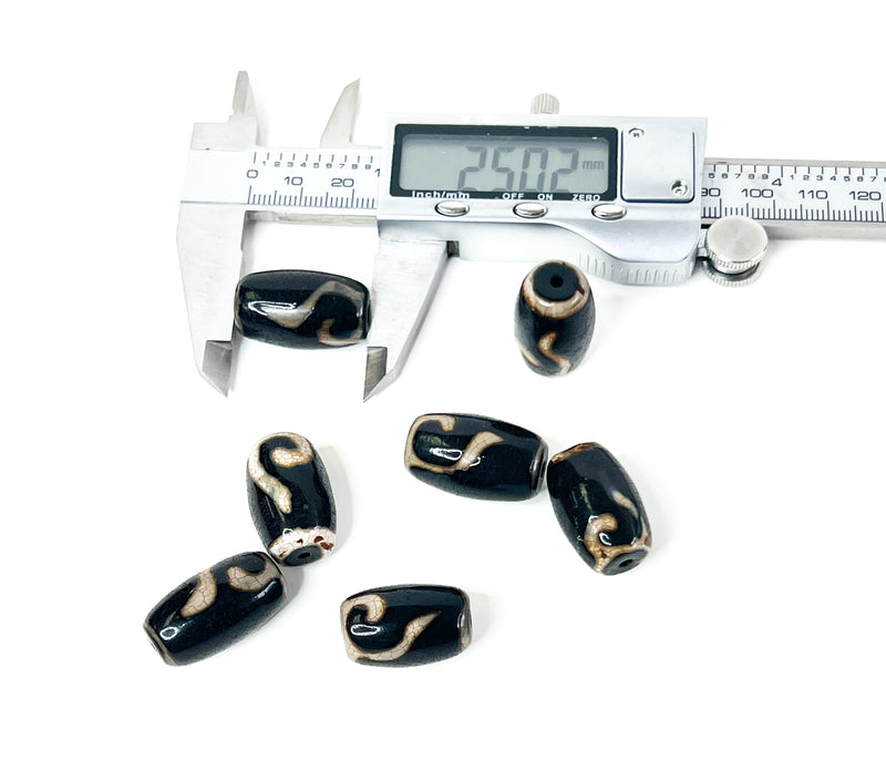 Tibetan Agate Barrel Beads