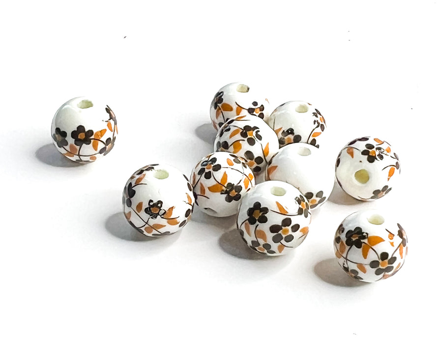 12mm Hand Painted Porcelain Beads